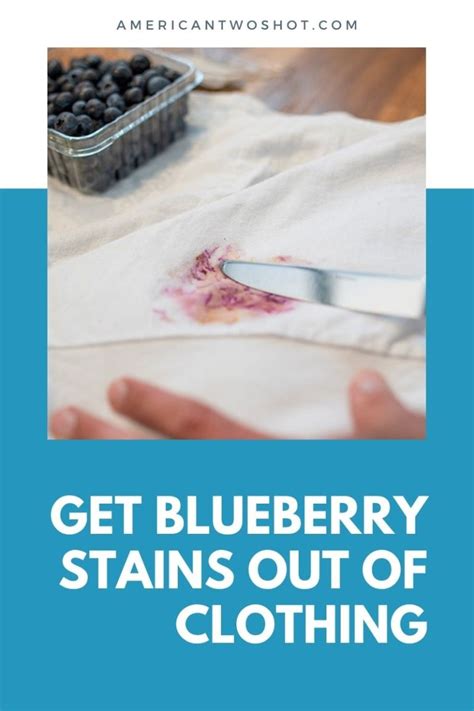 How to get blueberry stains out - Remove stains with a baking soda and water paste. Rub the paste onto the stained area with your fingers or a toothbrush and let it dry. Brush the dried baking soda into a sink or trashcan before washing the garment per the care label instructions. Check for lingering traces of discoloration or odor before drying the garment.